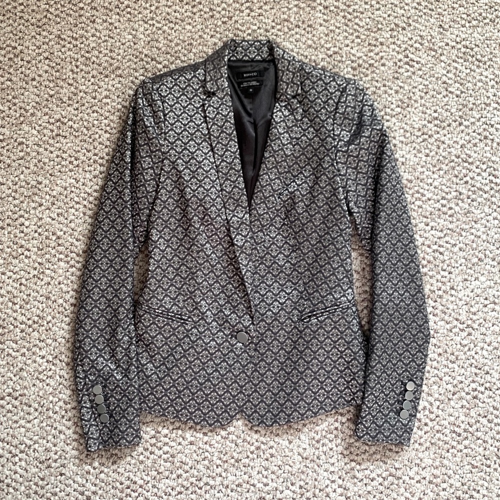 RW&Co Metallic Grey Suit Blazer/Pant 00/0